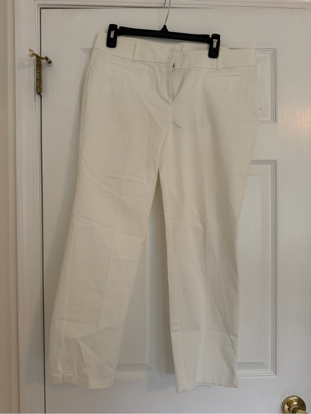 Ann Taylor White Cropped Dress Pants